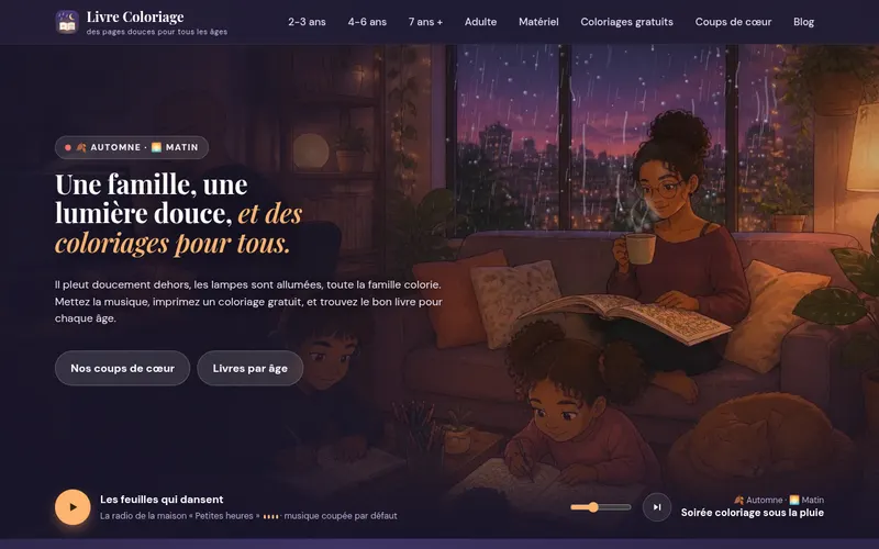 Page d’accueil du site livrecoloriage.fr